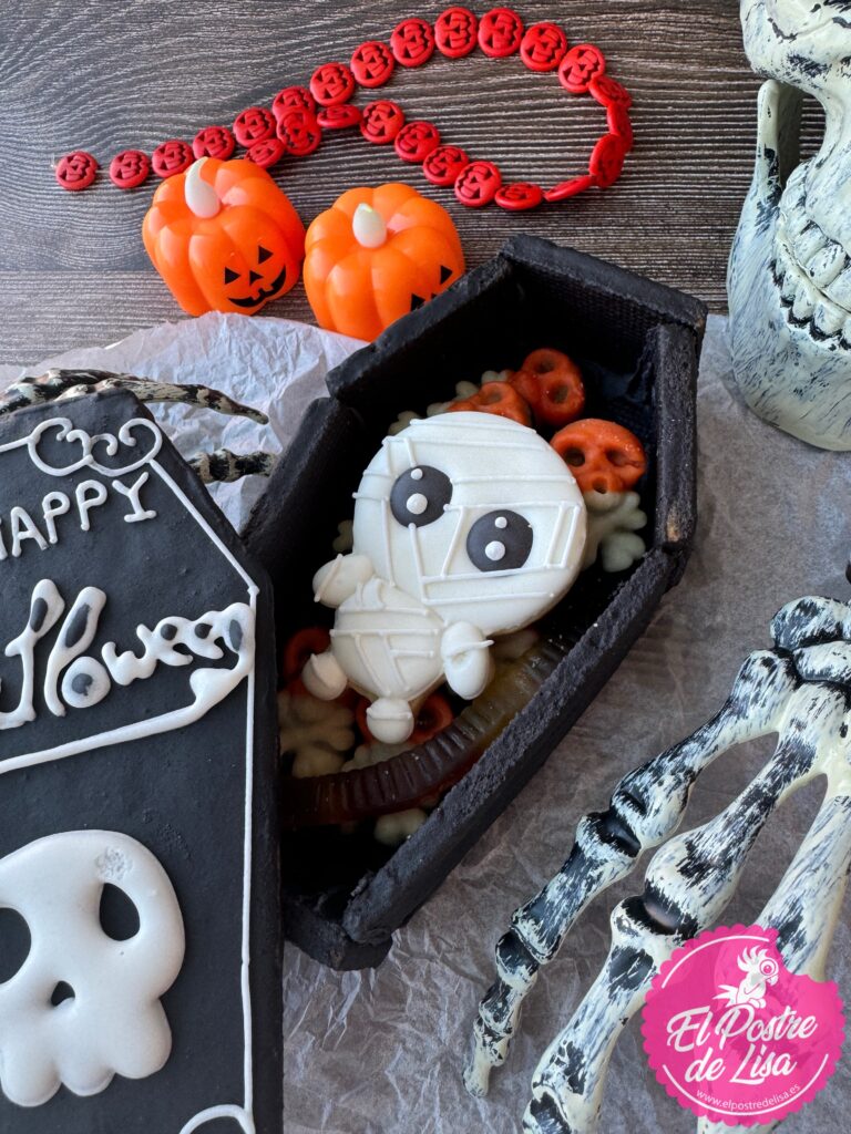 ¡Ataúd 3D de Galleta para Halloween! Con Chuches y Sorpresa de Momia 