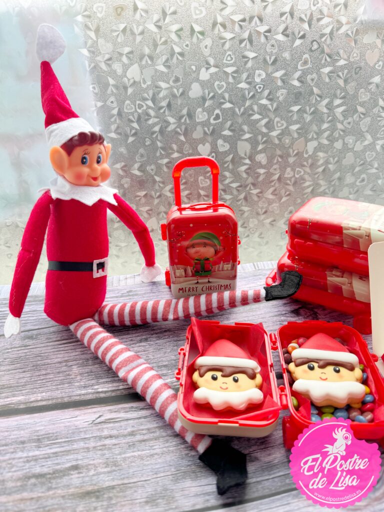 ¡Maleta de Elfo Navideño! Rellena de Mini Lacasitos y Galletas Decoradas de Mini Elfo 🎄