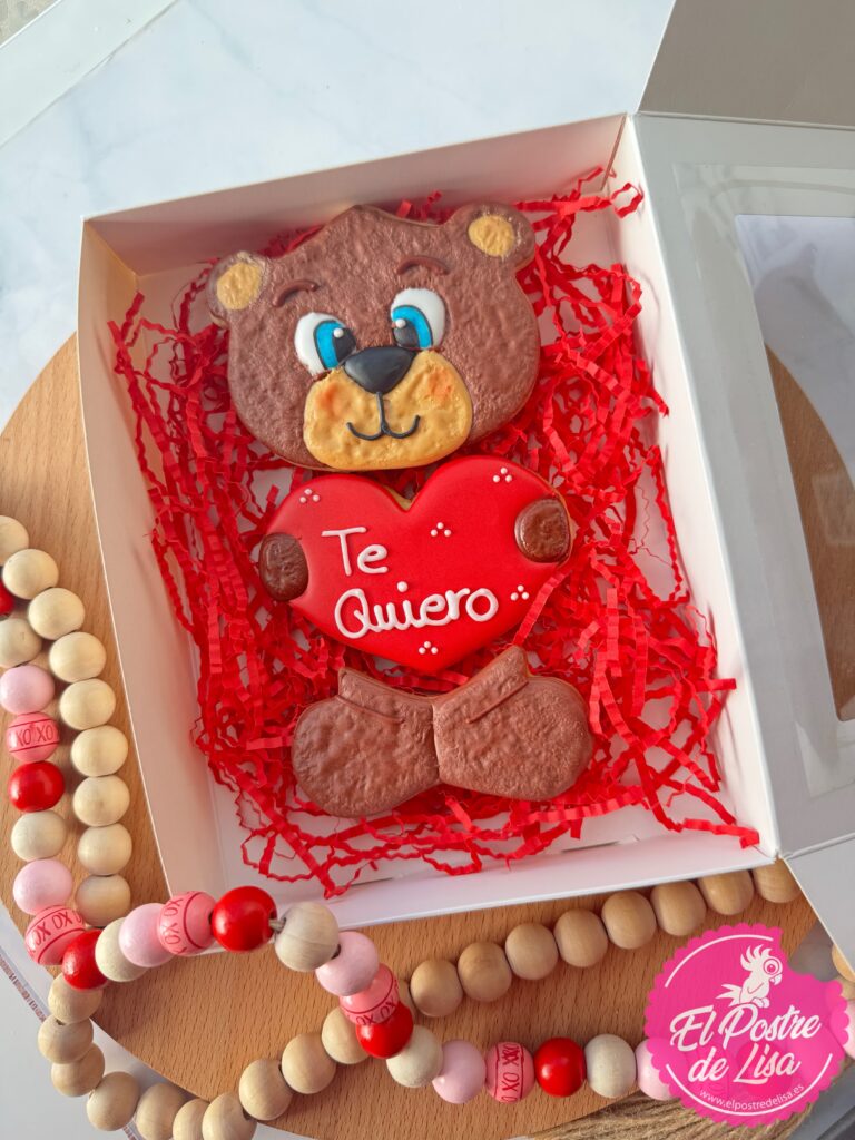  Set especial de galletas decoradas XL: ¡un oso amoroso con corazón! 🧸❤️