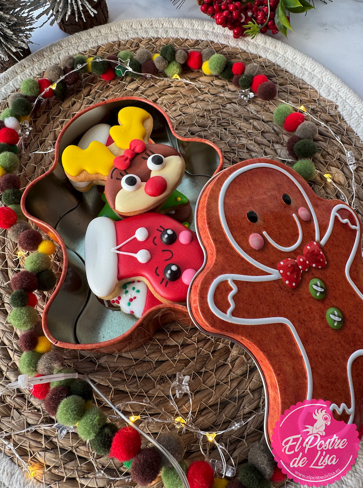 ¡Cajita Navideña de 8 Galletas Decoradas de Navidad! 🎄🍪